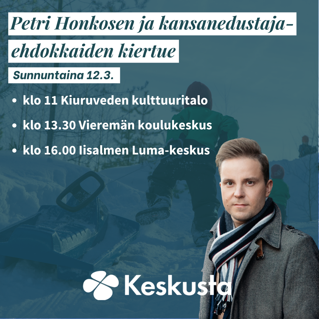 Petri Honkosen ja kansanedustajaehdokkaiden kiertue 12.3.